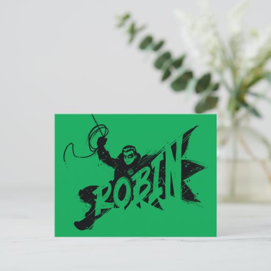 Robin Ink Brush Naam Briefkaart (Staand voorkant)