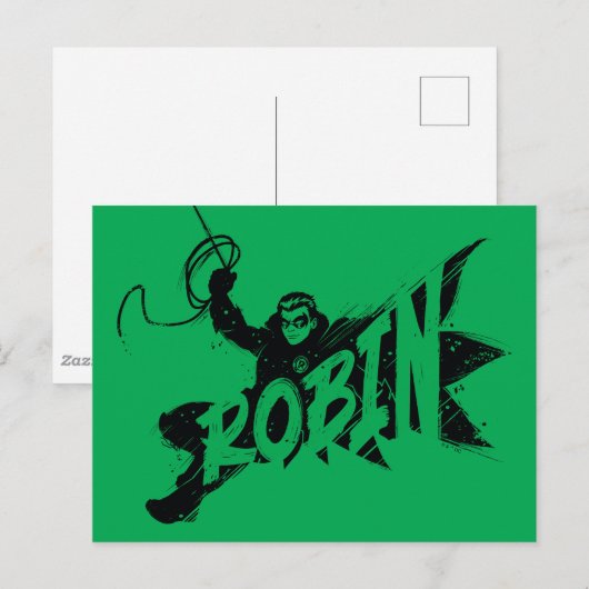 Robin Ink Brush Naam Briefkaart (Voorkant / Achterkant)