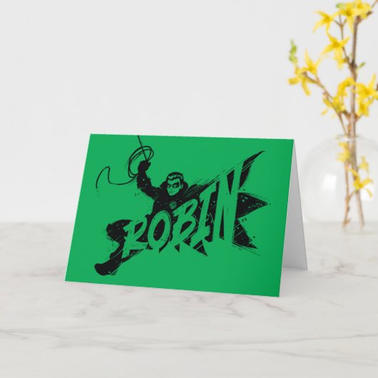 Robin Ink Brush Naam Kaart (Gele Bloem)