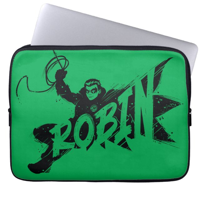 Robin Ink Brush Naam Laptop Sleeve (Voorkant)