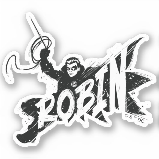 Robin Ink Brush Naam Sticker (Voorkant)