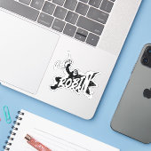 Robin Ink Brush Naam Sticker (Laptop met iPhone)