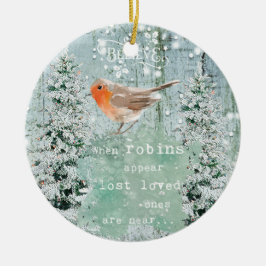 robin kerst ornament winter snow decoration