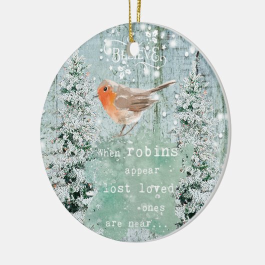 robin kerst ornament winter snow decoration (Links)