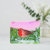 Robin Kerstfeestdag Briefkaart (Staand voorkant)