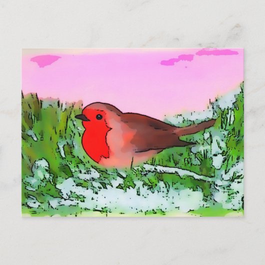 Robin Kerstfeestdag Briefkaart (Voorkant)