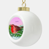 Robin Kerstfeestdag Keramische Bal Ornament (Rechts)