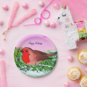 Robin Kerstfeestdag Papieren Bordje (Feest)