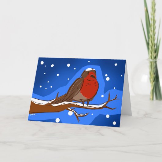 Robin kerstkaart feestdagen kaart (Voorkant)
