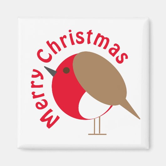 Robin Kerstmis Magnet (Voorkant)