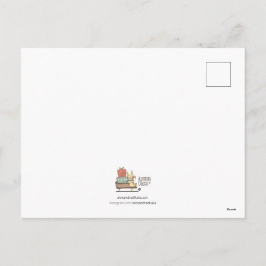 Robin Kerstmis Nieuwjaar Feestdagenkaart (Achterkant)