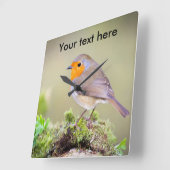 Robin-klok voegt je eigen tekst toe Vierkante Klok (Hoek)