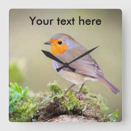  Robin-klok voegt je eigen tekst toe Vierkante Klok