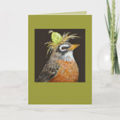 robin met gooseberry card kaart (Voorkant)