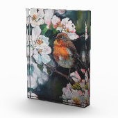 Robin met kersenbloesem fotoblokken (Rechts)