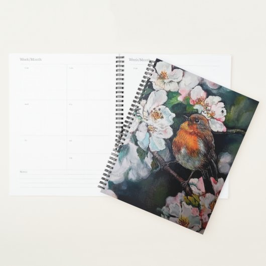 Robin met kersenbloesem planner (Display)