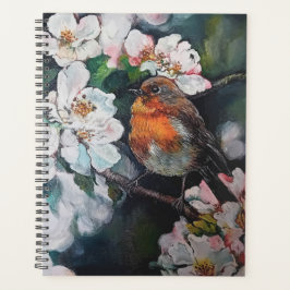 Robin met kersenbloesem planner