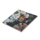 Robin met kersenbloesem tegeltje (Zijkant)