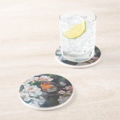 Robin met kersenbloesem zandsteen onderzetter (Zijkant)