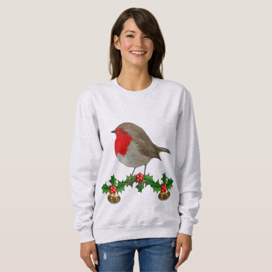 Robin met kerstjumper-stijldesign trui (Voorkant volledig)