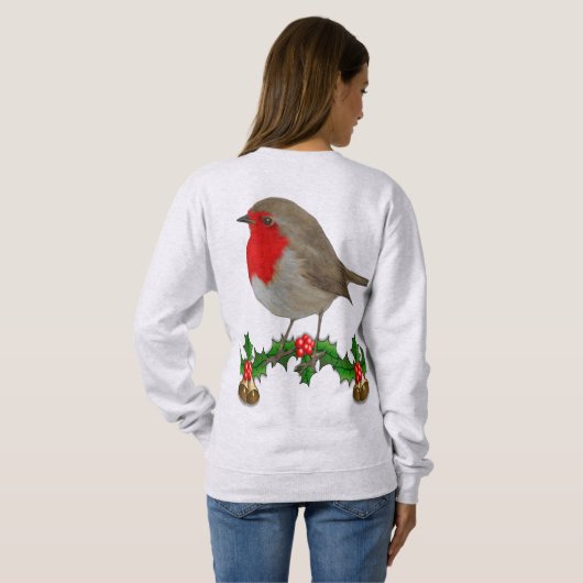 Robin met kerstjumper-stijldesign trui (Achterkant volledig)