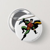Robin met Personeel Ronde Button 5,7 Cm (Voorkant /achterkant)