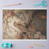 Robin met zachte pastel perzik bloemen decoupage tissuepapier (Craft)