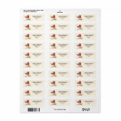 Robin Midcentury Style Vogel Retouradres Sticker (Full Sheet)