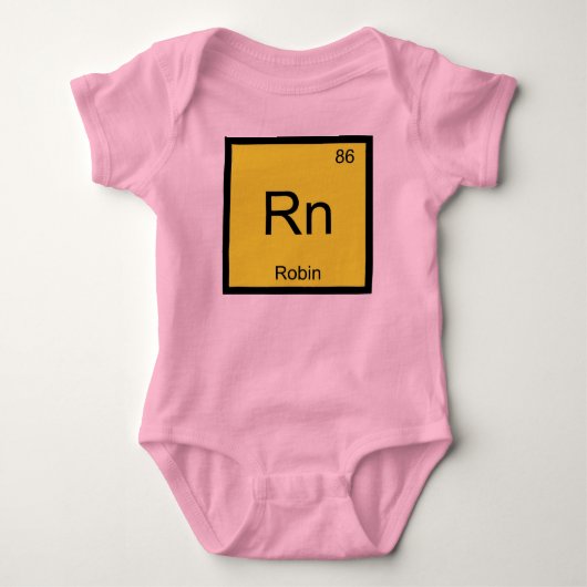 Robin Naam Chemie Element Periodiek Systeem Romper (Voorkant)