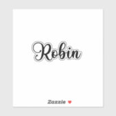 Robin Name - Handgeschreven kalligrafie Sticker (Vel)