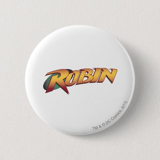 Robin Name Logo Ronde Button 5,7 Cm (Voorkant)