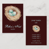 Robin Nest met Blue Eggs Custom Visitekaartjes (Voorkant / Achterkant)