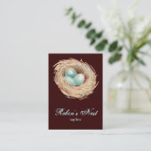 Robin Nest met Blue Eggs Custom Visitekaartjes (Staand voorkant)
