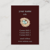Robin Nest met Blue Eggs Custom Visitekaartjes (Achterkant)