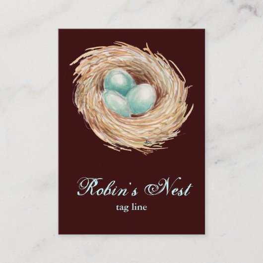 Robin Nest met Blue Eggs Custom Visitekaartjes (Voorkant)