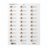 Robin On Branch Return Address Labkers Etiket (Full Sheet)