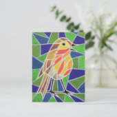 Robin on Glas in lood Briefkaart (Staand voorkant)