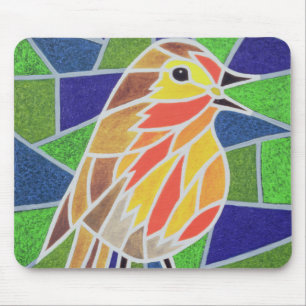 Robin on Glas in lood Muismat