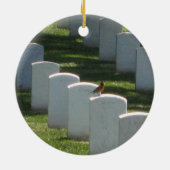 Robin on gravestone keramisch ornament (Achterkant)