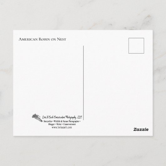 Robin on Nest Briefkaart (Achterkant)