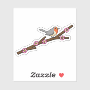 Robin on Sakura Sticker