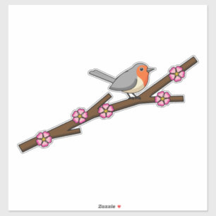 Robin on Sakura Sticker