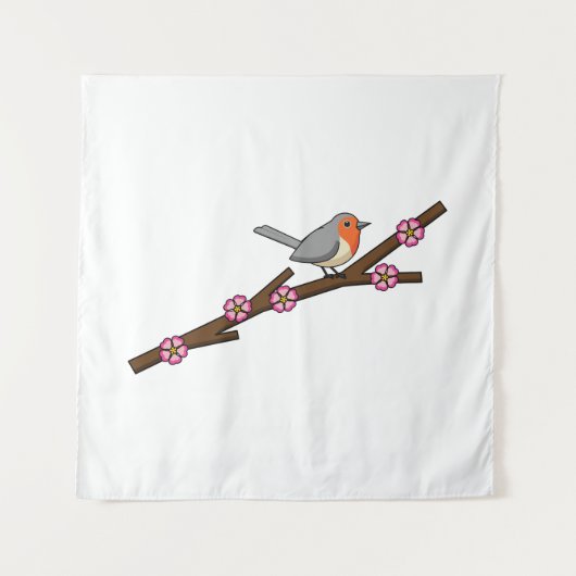 Robin on Sakura Wandkleed (Voorkant)