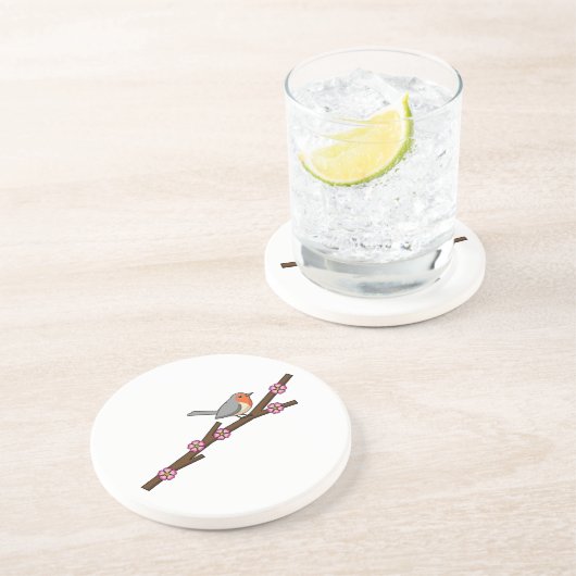Robin on Sakura Zandsteen Onderzetter (Zijkant)