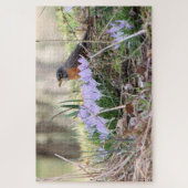 Robin onder Flowers Legpuzzel (Verticaal)
