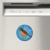 Robin op blauw magneet (Insitu (Vaatwasser))