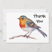 Robin op boomtak Flat Dank u kaart (Voorkant)