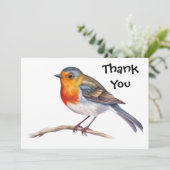 Robin op boomtak Flat Dank u kaart (Staand voorkant)
