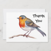 Robin op boomtak Flat Dank u kaart