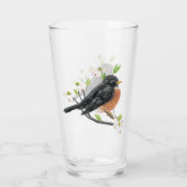 Robin op Dogwood Glass Tumbler (Achterkant)